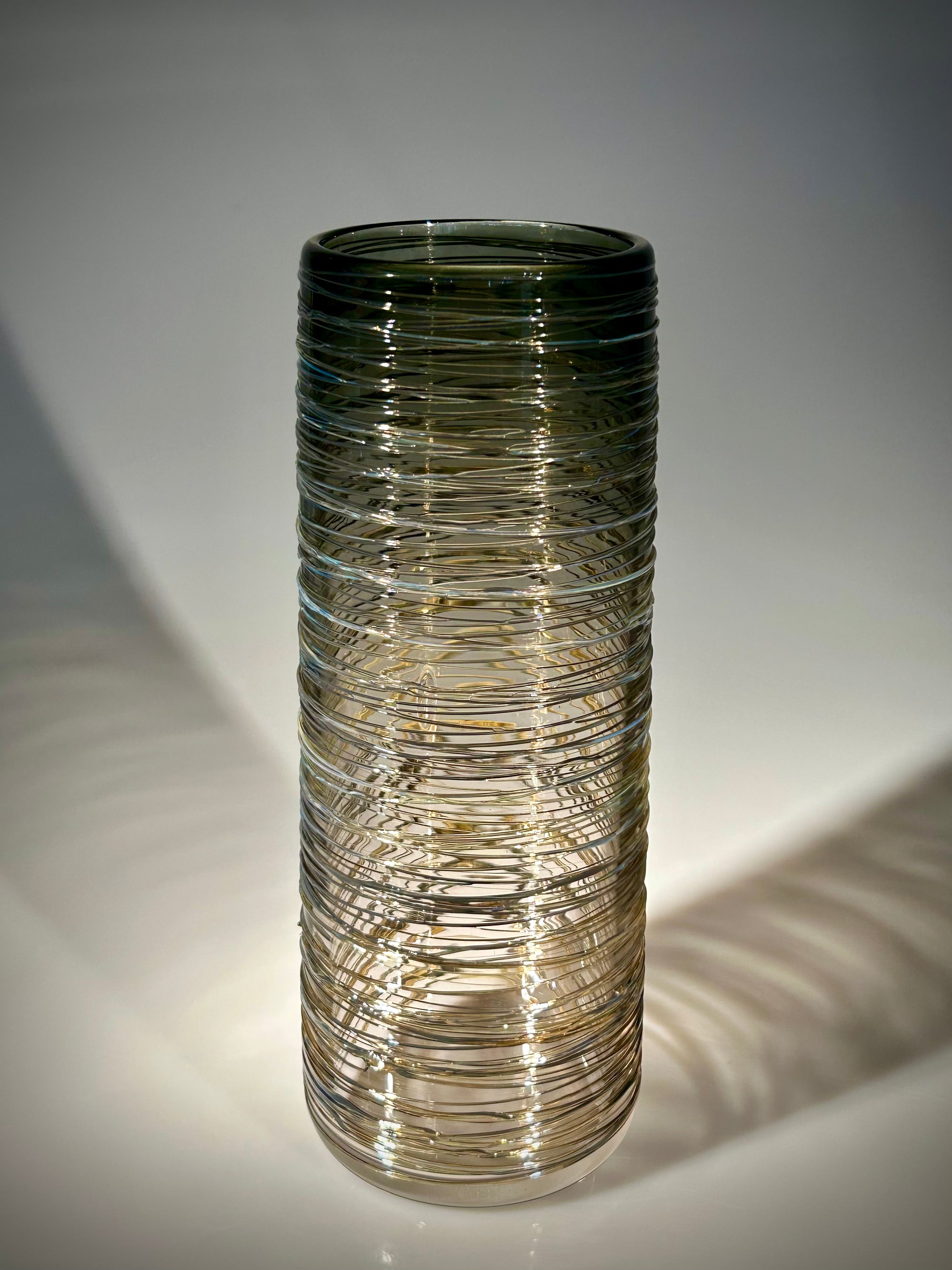 Grey Threaded Vase