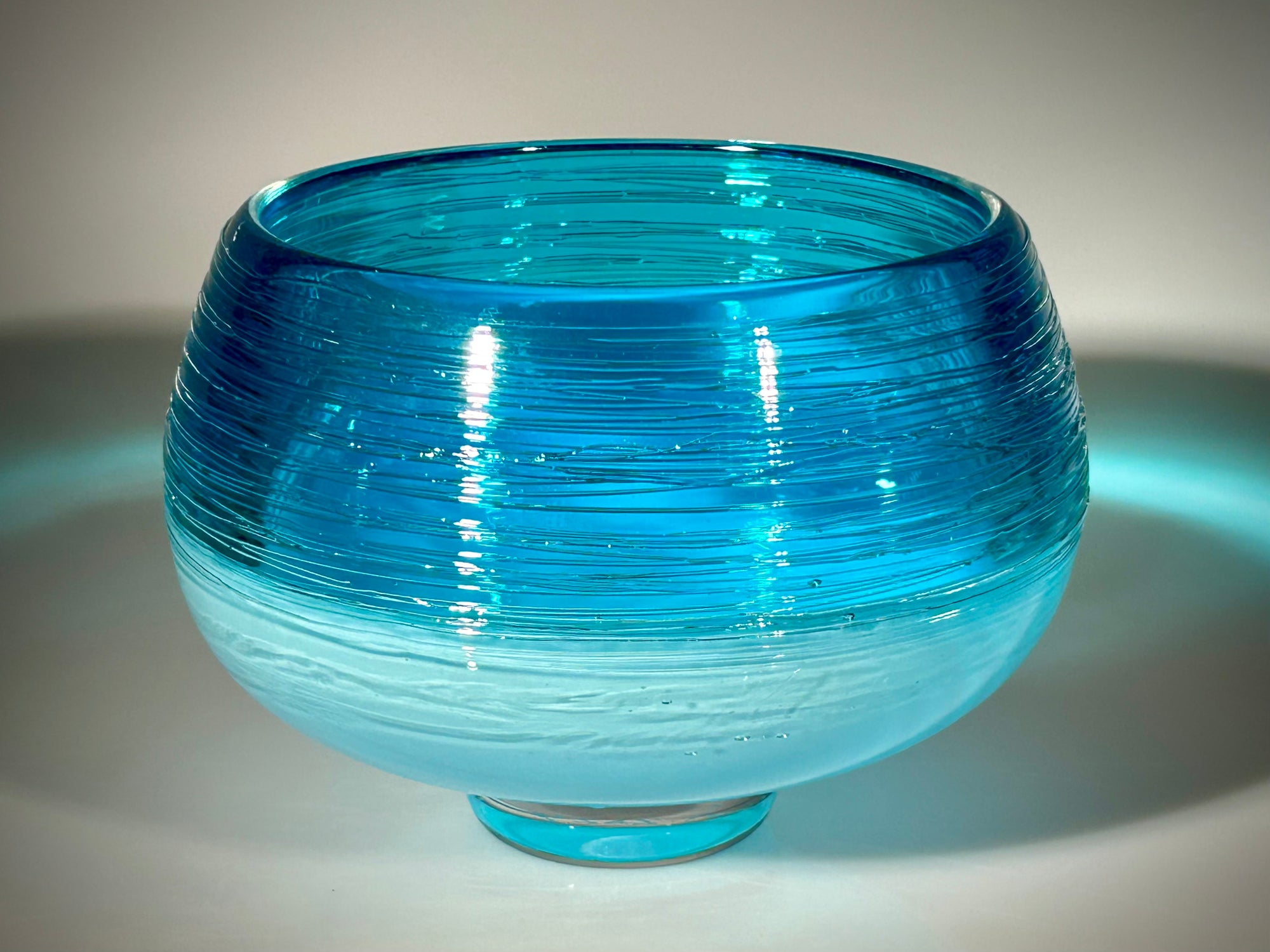 2 Blue Threaded Bowl