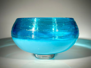 2 Blue Threaded Bowl