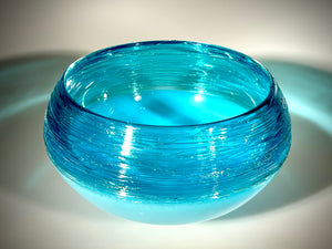 2 Blue Threaded Bowl