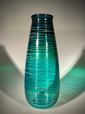 Blue/Green Threaded Vase