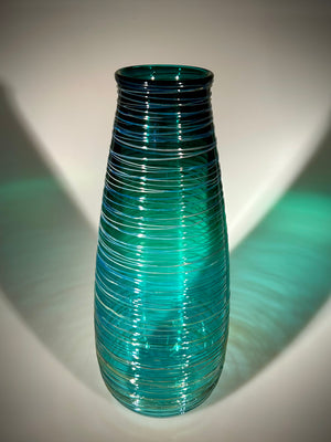 Blue/Green Threaded Vase